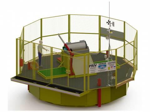 The final design concept drawing of the Buoy Profiler System (BPS) prepared by Chris Sunderstrom of the VENUS Engineering Team